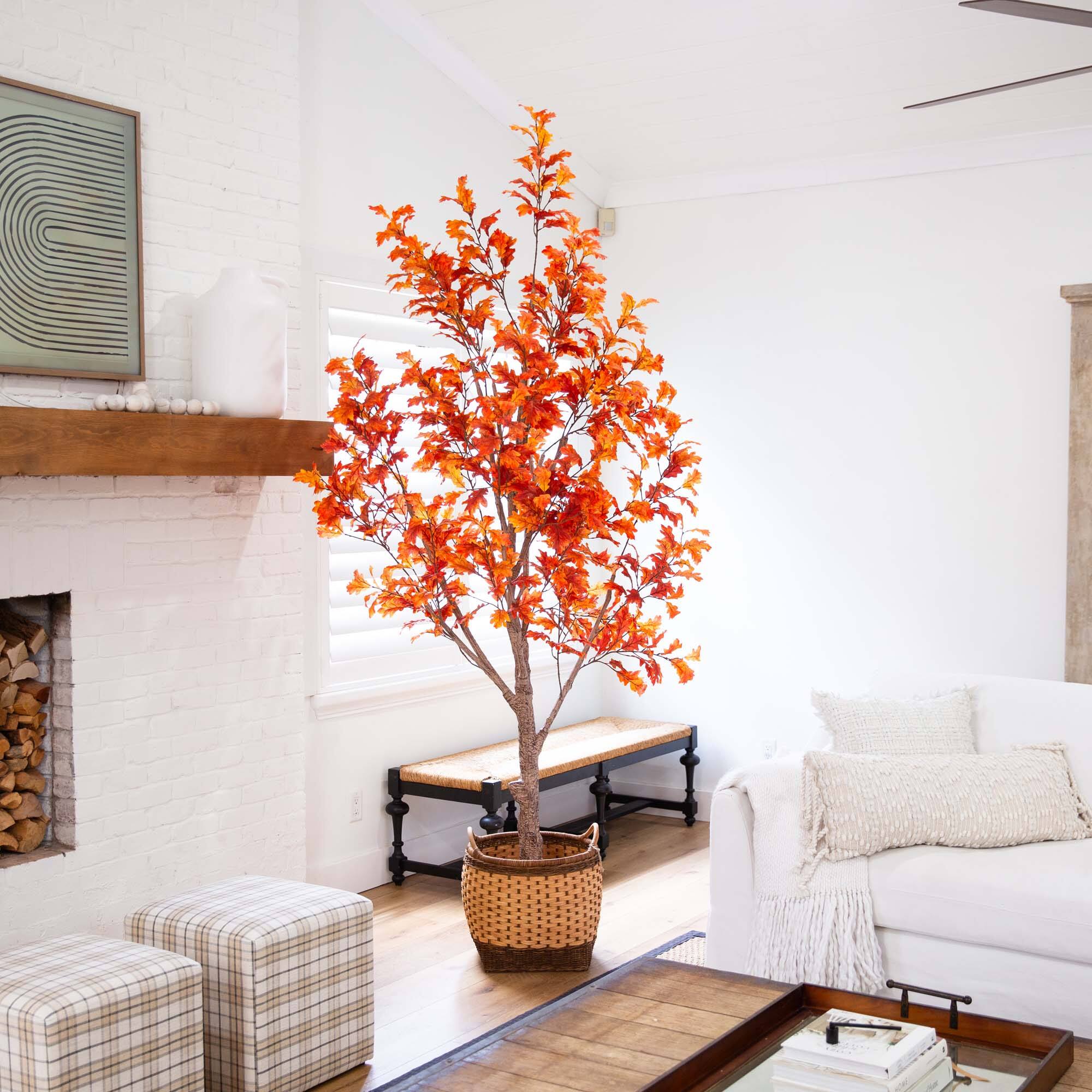 9ft. Potted Artificial Autumn Oak Tree